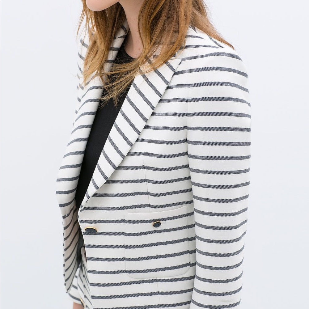 ZARA women striped blazer